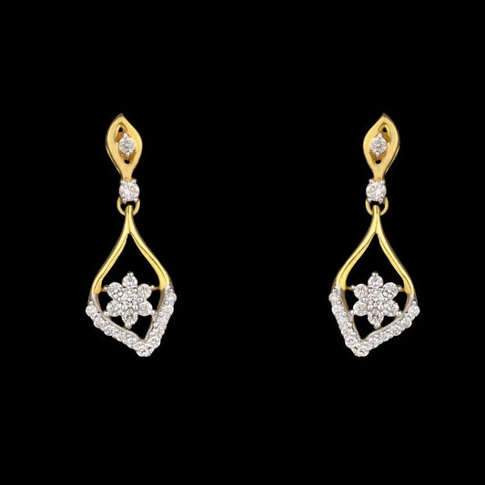 18K Yellow Gold Diamond Earrings - 0.22ct VVS-VS-GH