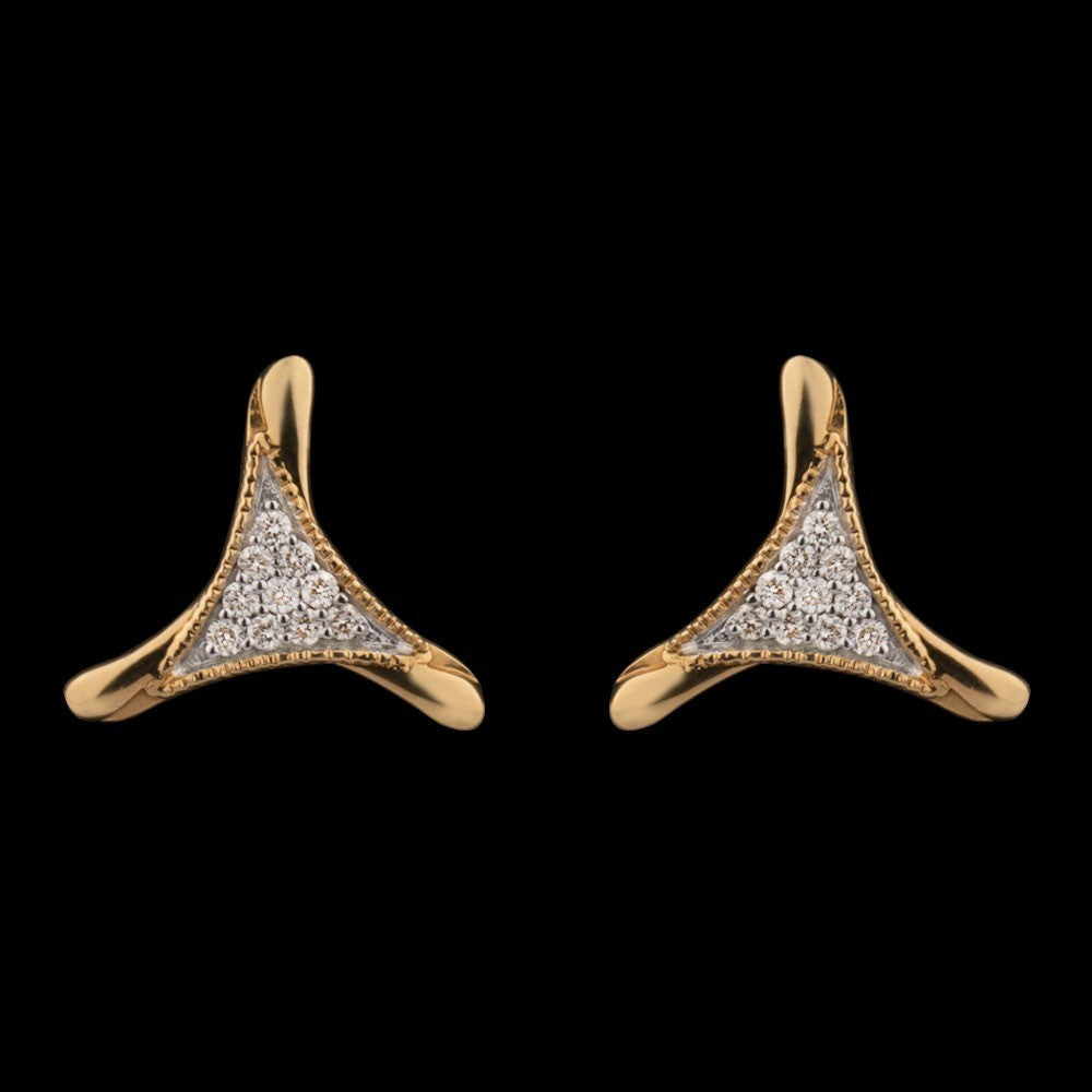 18K Yellow Gold Diamond Earrings - 0.16ct SI-IJ