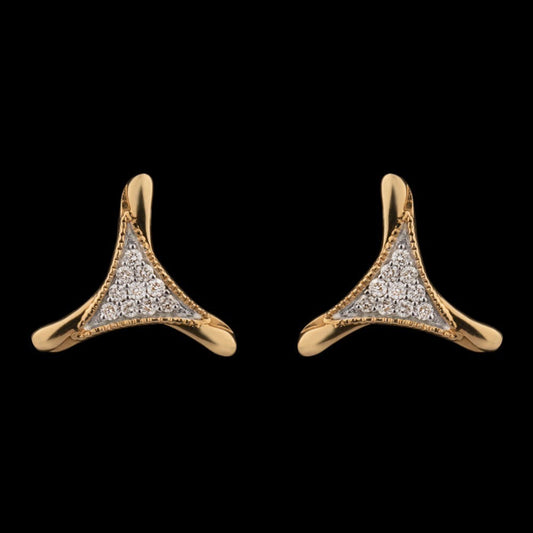 18K Yellow Gold Diamond Earrings - 0.16ct SI-IJ