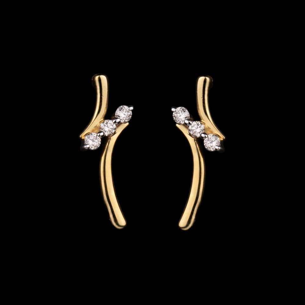 14K Yellow Gold Diamond Earrings - 0.09ct SI-IJ
