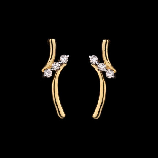 14K Yellow Gold Diamond Earrings - 0.09ct SI-IJ