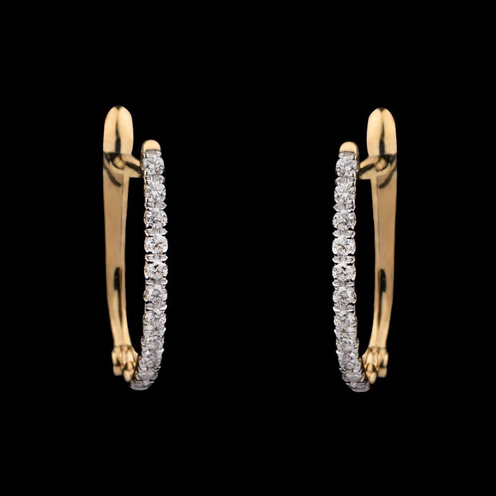 14K Rose Gold Diamond Earrings - 0.2ct VVS-VS-HI
