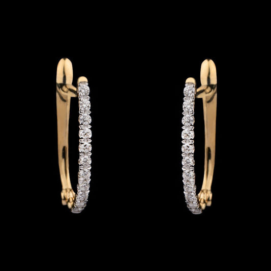 14K Rose Gold Diamond Earrings - 0.2ct VVS-VS-HI