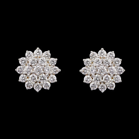18K Yellow Gold Diamond Earrings - 0.86ct VS-SI-GH