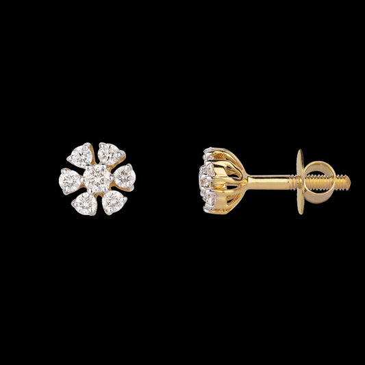 14K Yellow Gold Diamond Earrings - 0.18ct VS-GH