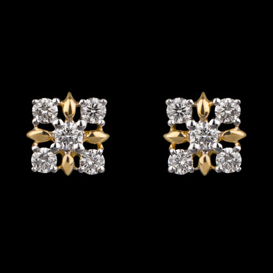 14K Yellow Gold Diamond Earrings - 0.16ct VS-SI-HI