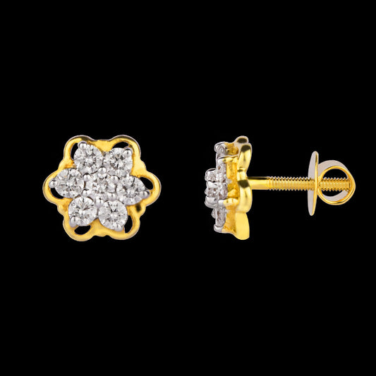 14K Yellow Gold Diamond Earrings - 0.19ct VS-HI