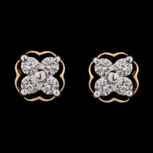 14K Yellow Gold Diamond Earrings - 0.17ct SI-HI