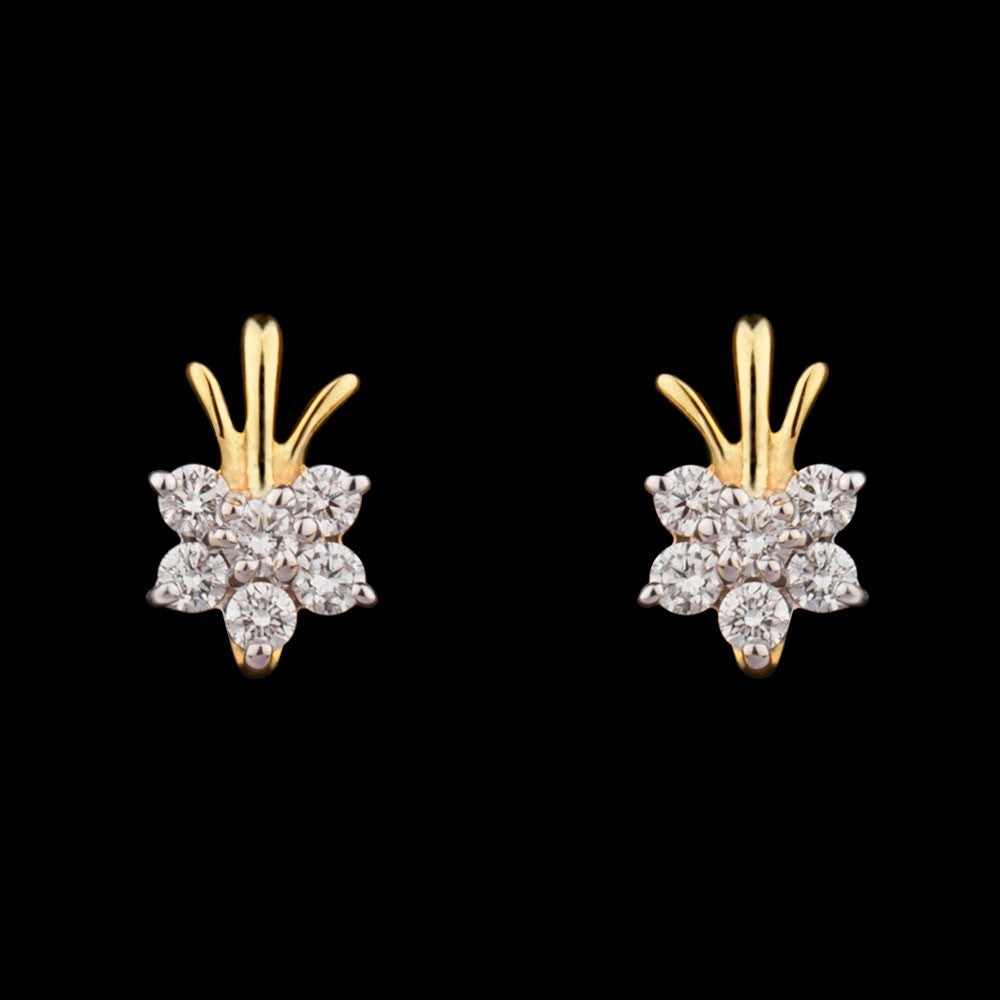 14K Yellow Gold Diamond Earrings - 0.22ct VS-HI