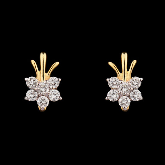 14K Yellow Gold Diamond Earrings - 0.22ct VS-HI