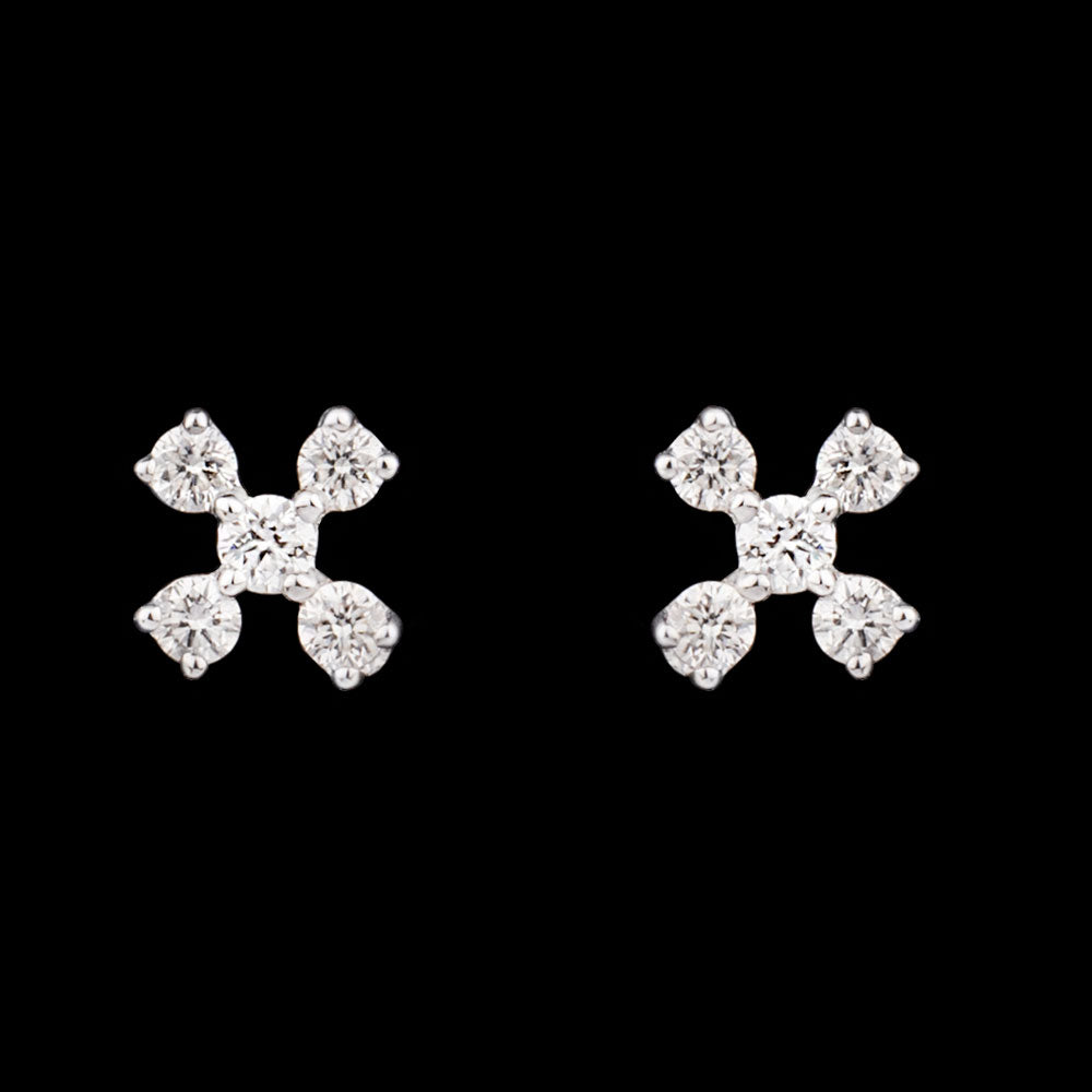 18K Yellow Gold Diamond Earrings - 0.2ct VVS-VS-FG