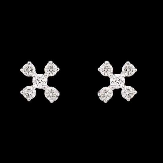 18K Yellow Gold Diamond Earrings - 0.2ct VVS-VS-FG