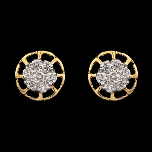 14K Yellow Gold Diamond Earrings - 0.16ct VS-SI-HI