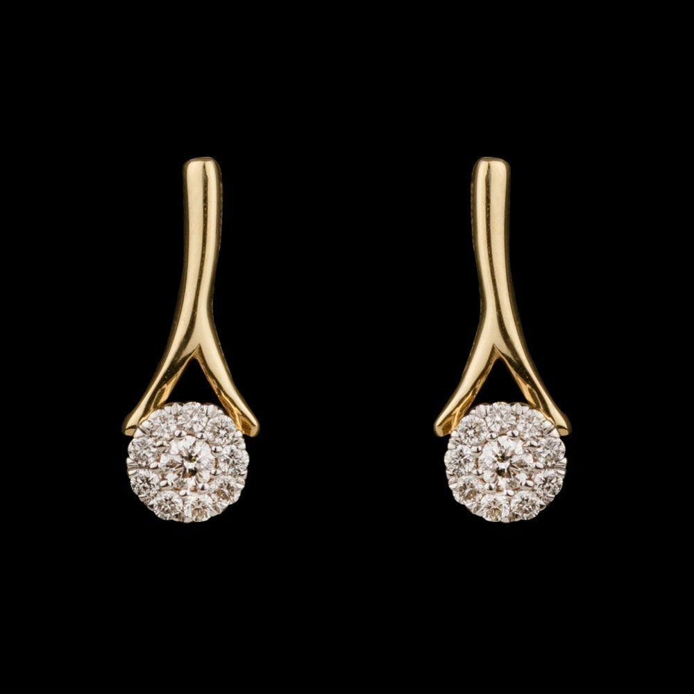 14K Yellow Gold Diamond Earrings - 0.18ct SI-IJ