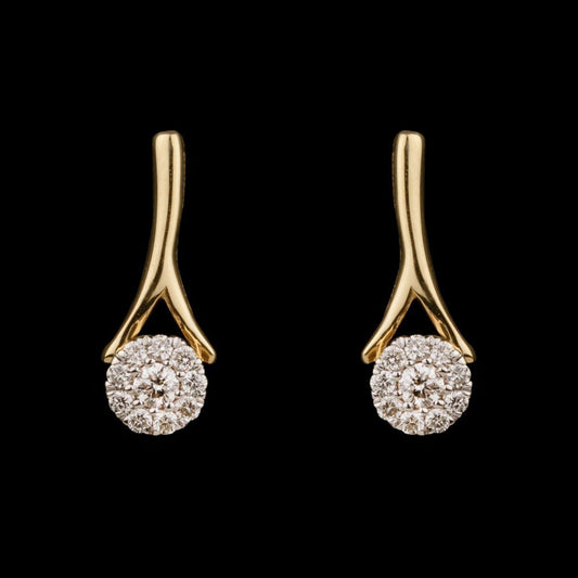 14K Yellow Gold Diamond Earrings - 0.18ct SI-IJ