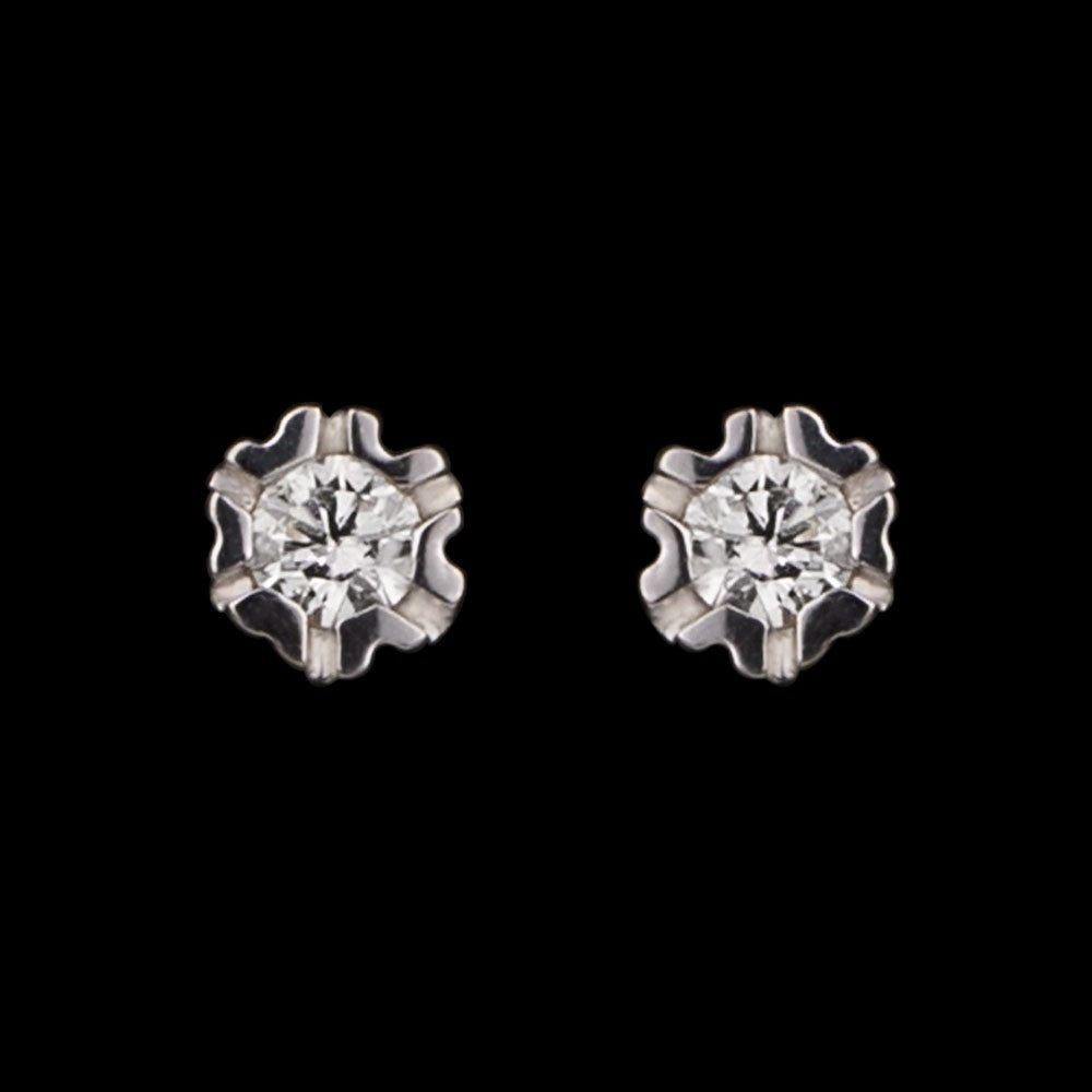 14K Yellow Gold Diamond Earrings - 0.07ct SI-IJ