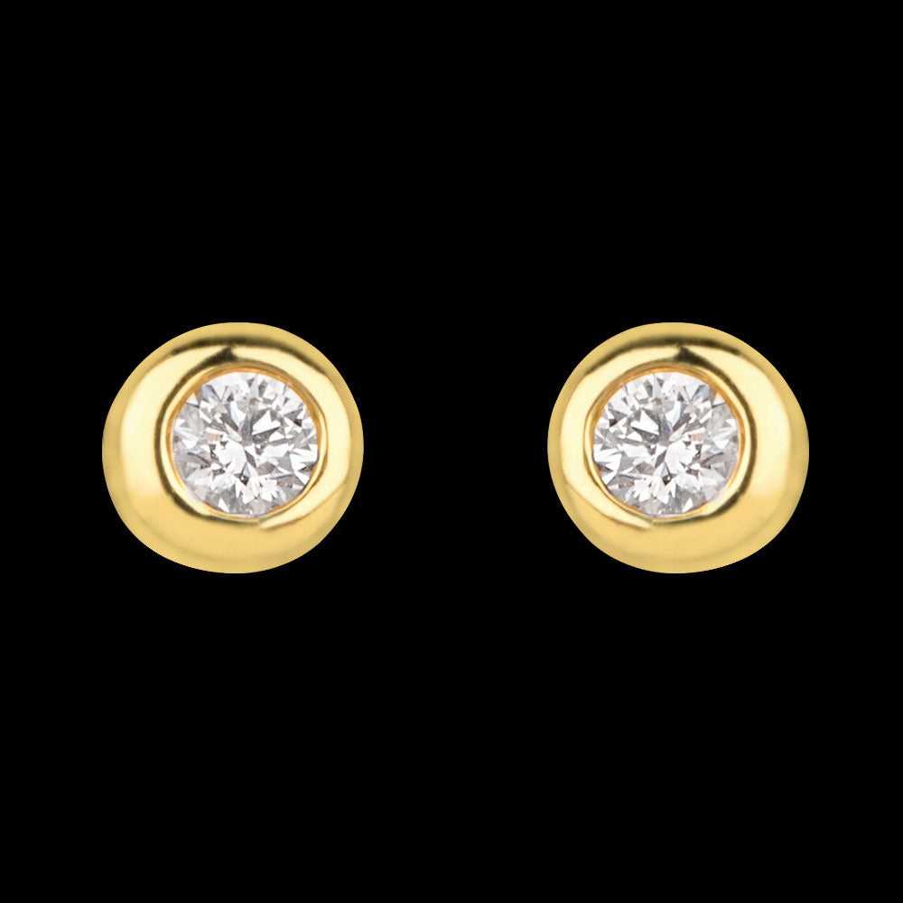 14K Yellow Gold Diamond Earrings - 0.09ct SI-IJ