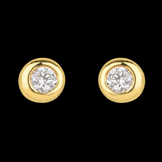 14K Yellow Gold Diamond Earrings - 0.09ct SI-IJ
