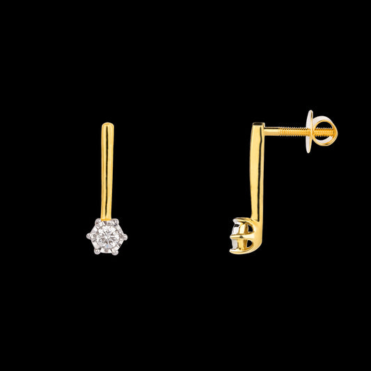 14K Yellow Gold Diamond Earrings - 0.19ct SI-IJ