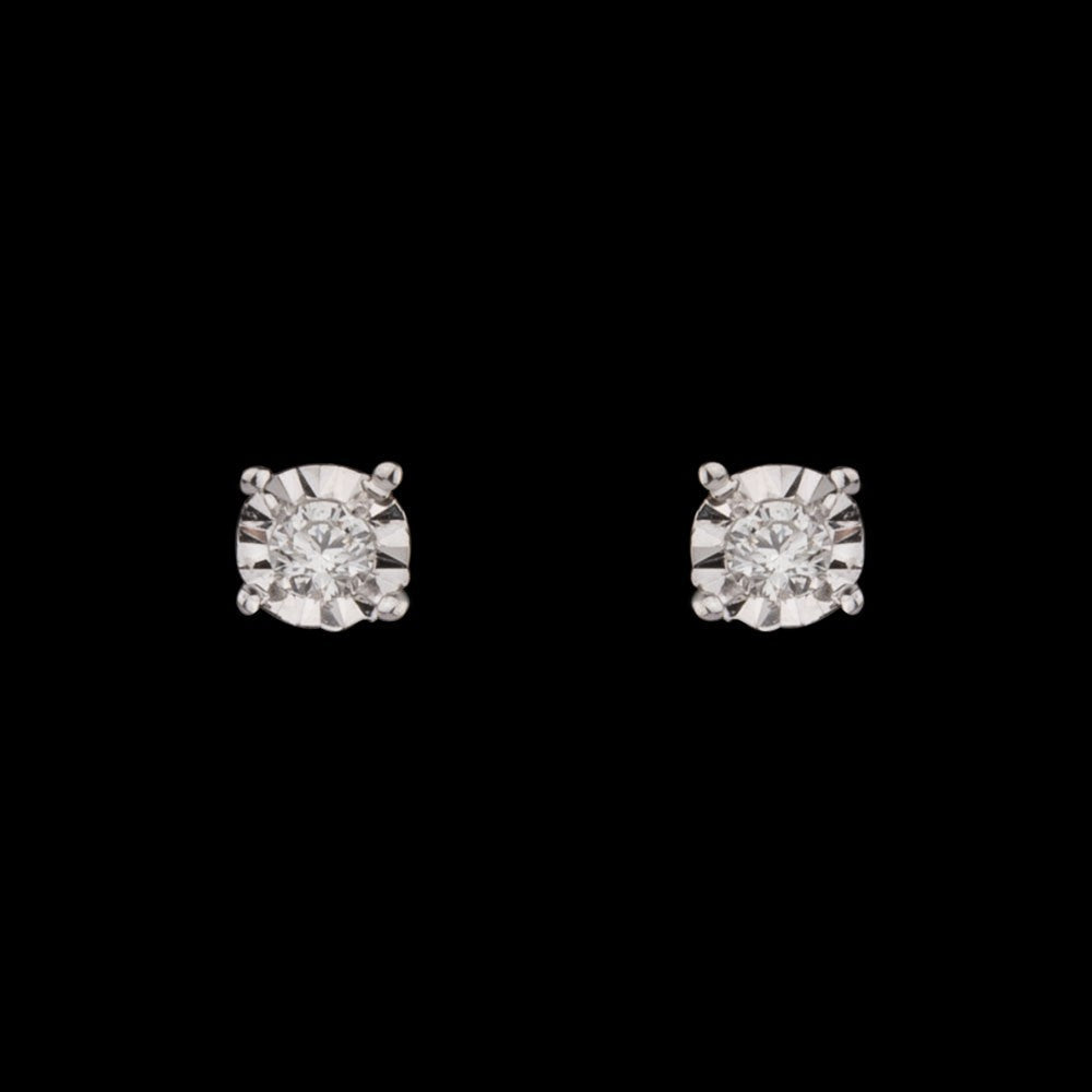 14K Yellow Gold Diamond Earrings - 0.04ct VS-HI