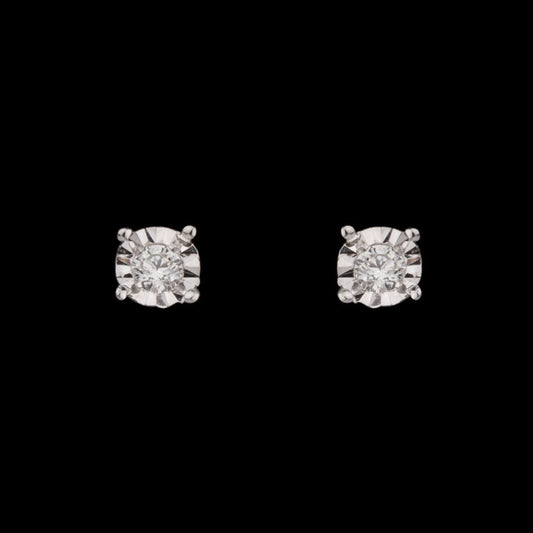 14K Yellow Gold Diamond Earrings - 0.04ct VS-HI