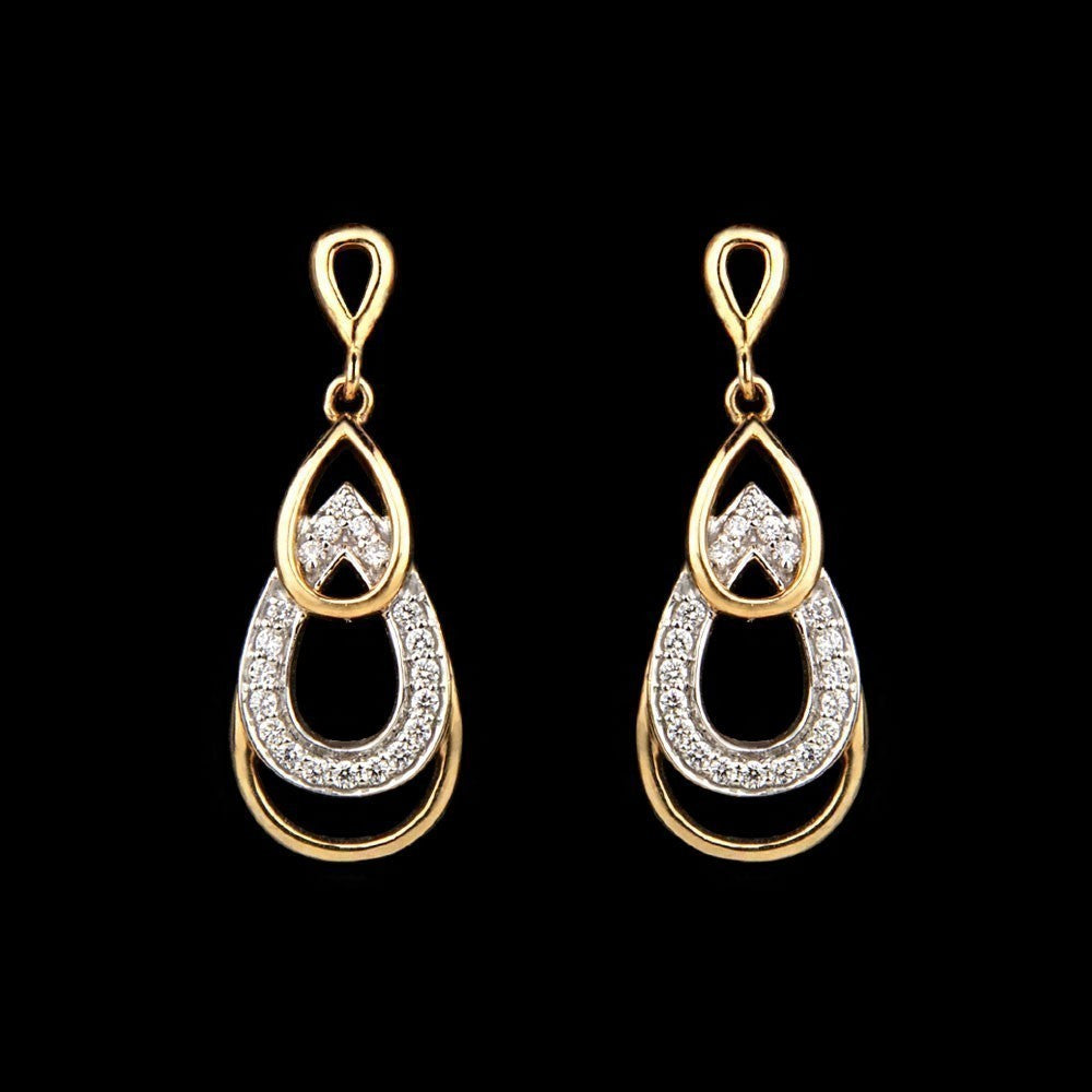 18K Yellow Gold Diamond Earrings - 0.25ct VVS-VS-FG
