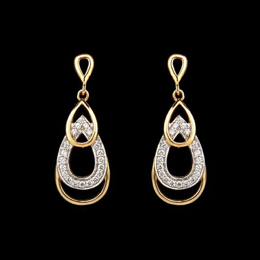 18K Yellow Gold Diamond Earrings - 0.25ct VVS-VS-FG