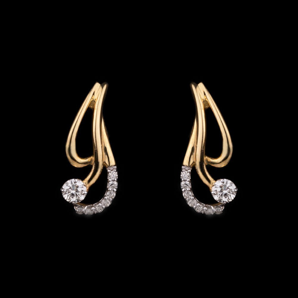 14K Yellow Gold Diamond Earrings - 0.18ct SI-IJ