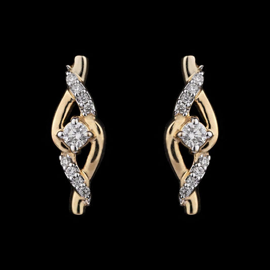 14K Yellow Gold Diamond Earrings - 0.19ct SI-IJ