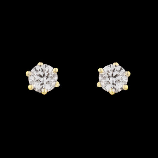 14K Yellow Gold Diamond Earrings - 0.1ct VS-SI-GH