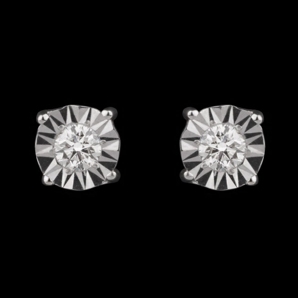 14K Yellow Gold Diamond Earrings - 0.09ct SI-IJ