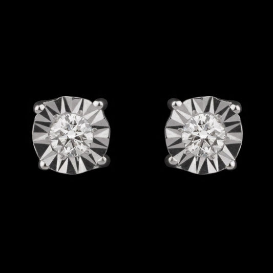 14K Yellow Gold Diamond Earrings - 0.09ct SI-IJ