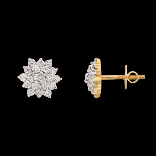 14K Yellow Gold Diamond Earrings - 0.71ct VS-JK