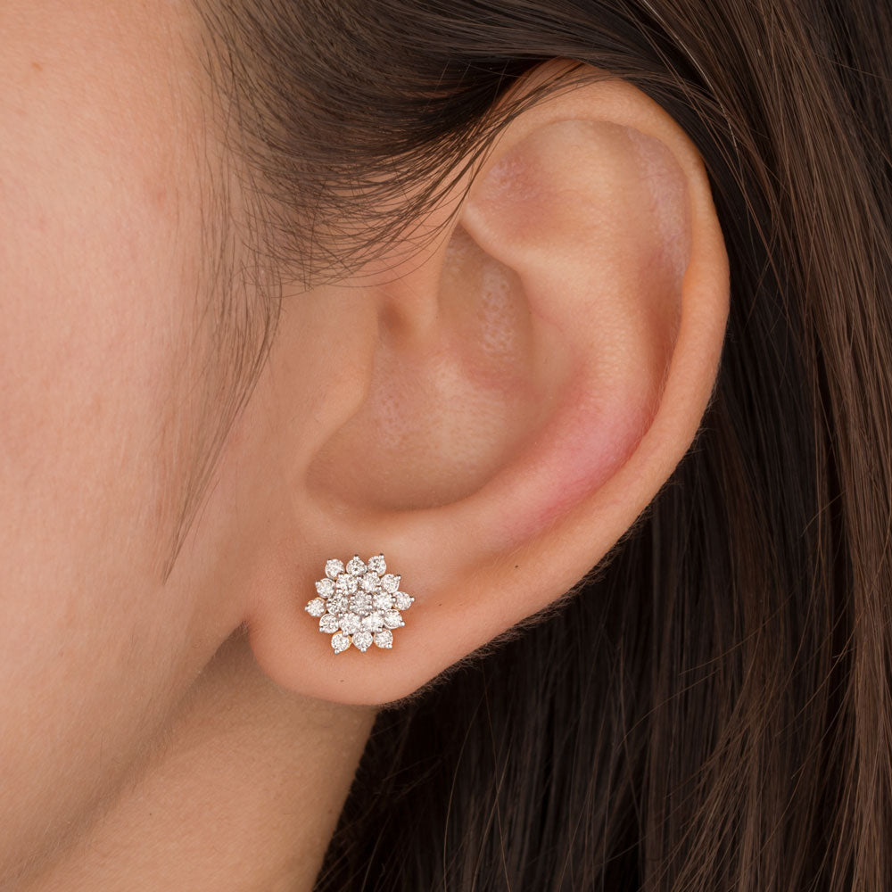 14K Yellow Gold Diamond Earrings - 0.71ct VS-JK