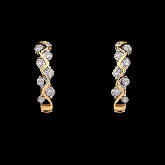 14K Yellow Gold Diamond Earrings - 0.19ct VVS-VS-HI