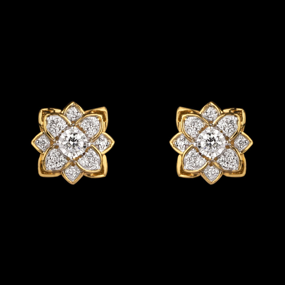 14K Yellow Gold Diamond Earrings - 0.35ct SI-IJ