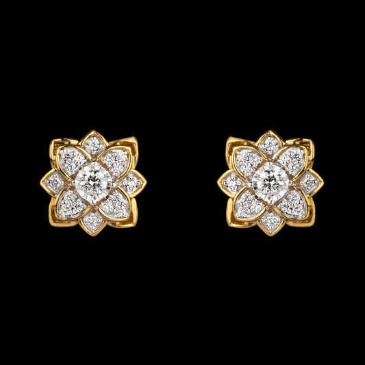 14K Yellow Gold Diamond Earrings - 0.35ct SI-IJ