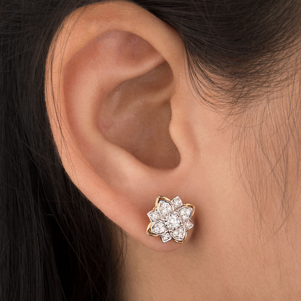 14K Yellow Gold Diamond Earrings - 0.35ct SI-IJ