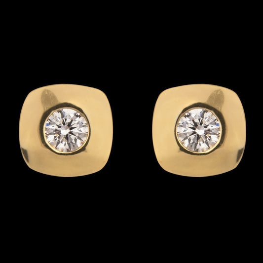 14K Yellow Gold Diamond Earrings - 0.19ct SI-IJ