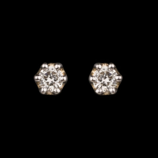 14K Yellow Gold Diamond Earrings - 0.15ct SI-IJ