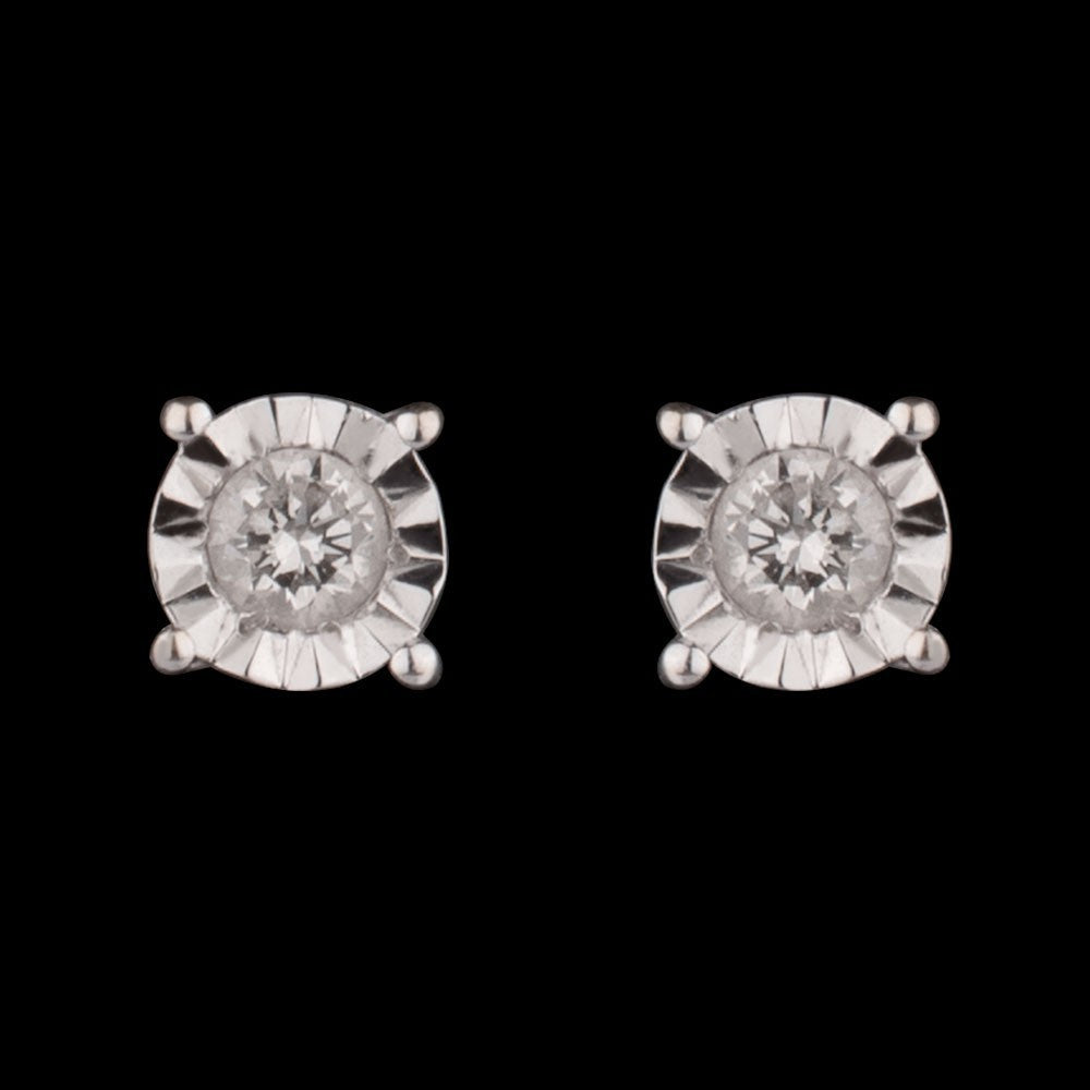 14K Yellow Gold Diamond Earrings - 0.14ct SI-IJ