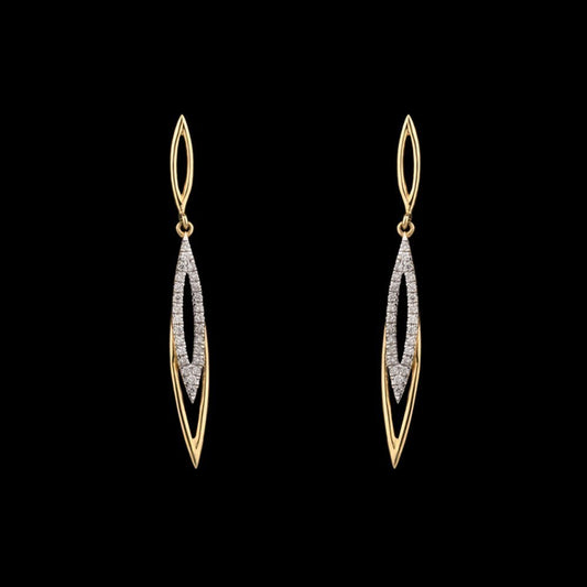 14K Yellow Gold Diamond Earrings - 0.14ct SI-IJ