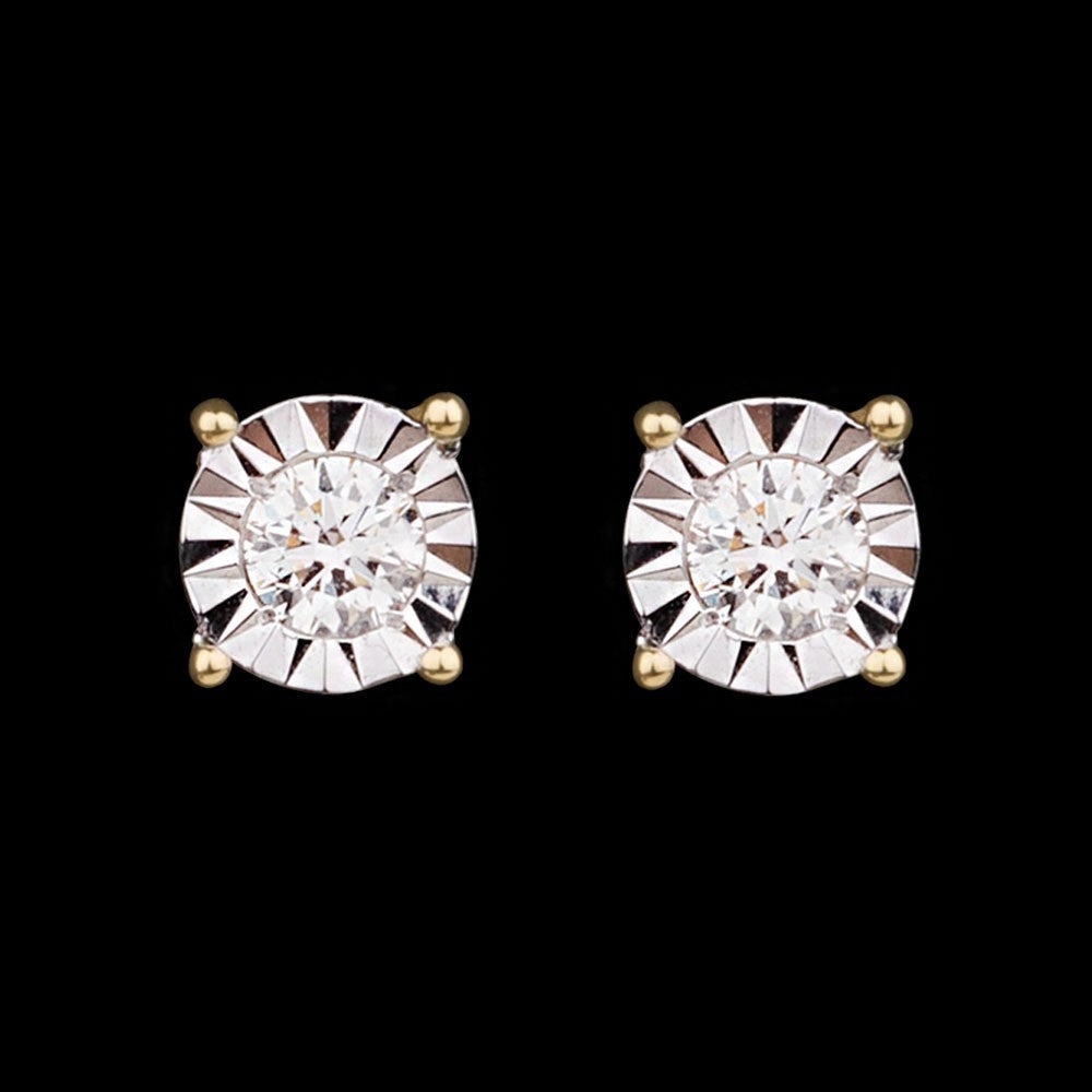 14K Yellow Gold Diamond Earrings - 0.15ct SI-IJ