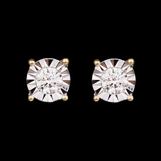 14K Yellow Gold Diamond Earrings - 0.15ct SI-IJ