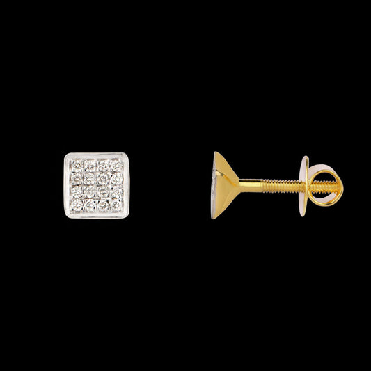 14K Yellow Gold Diamond Earrings - 0.12ct SI-IJ