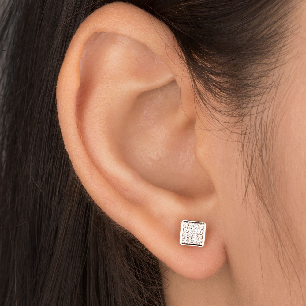 14K Yellow Gold Diamond Earrings - 0.12ct SI-IJ