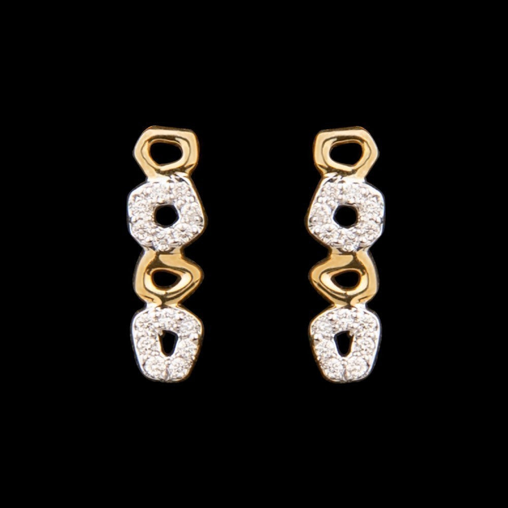 14K Yellow Gold Diamond Earrings - 0.1ct SI-IJ