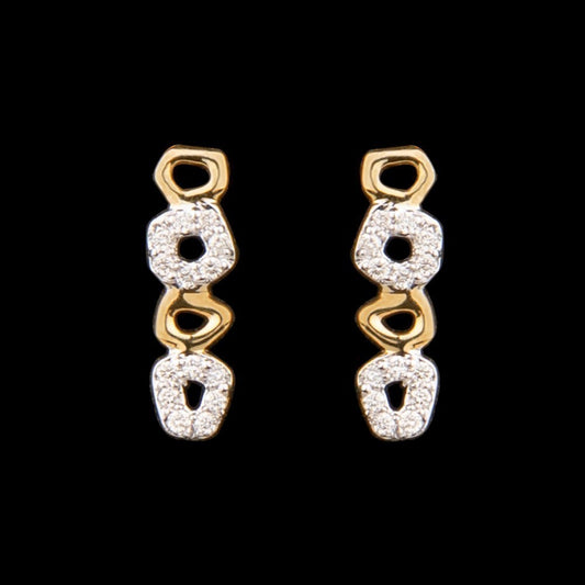 14K Yellow Gold Diamond Earrings - 0.1ct SI-IJ