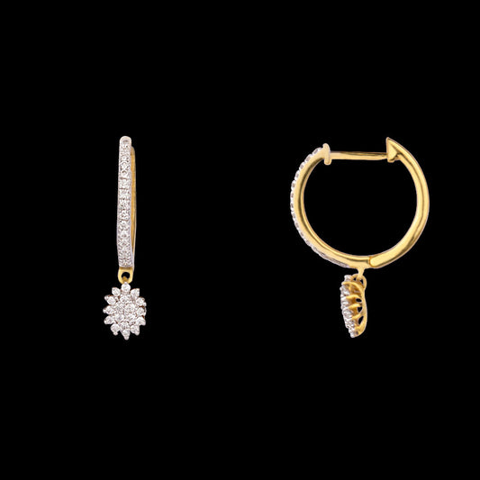 14K Yellow Gold Diamond Earrings - 0.26ct SI-GH