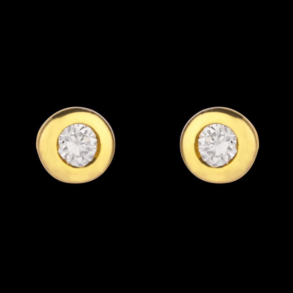 14K Yellow Gold Diamond Earrings - 0.07ct SI-IJ